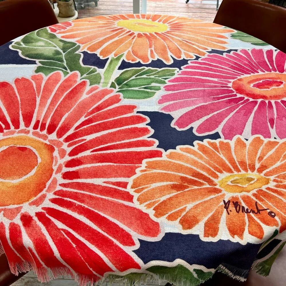 FIRM PRICE!  Paul Brent Gerbera Daisy Garden Throw/Blanket/Tablecloth